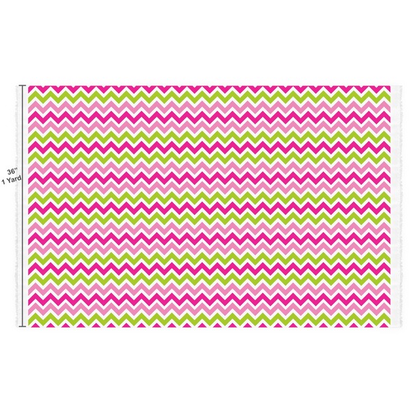 Pink & Green Chevron Fabric Full Yard