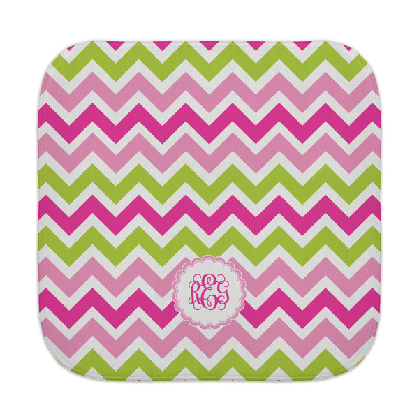 Custom Pink & Green Chevron Face Towel (Personalized)