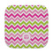 Pink & Green Chevron Face Cloth-Rounded Corners