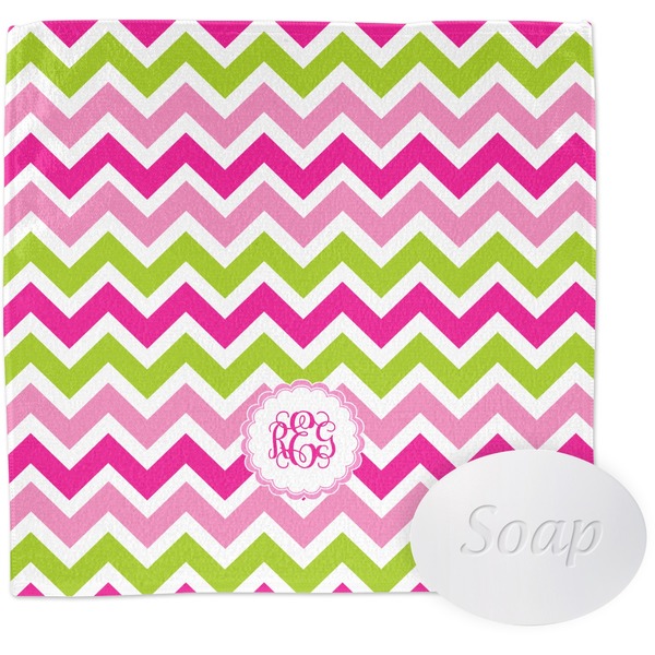Pink & Green Chevron Wash Cloth with soap