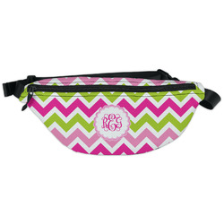 Pink & Green Chevron Fanny Pack - Classic Style (Personalized)
