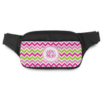 Pink & Green Chevron Fanny Pack - Modern Style (Personalized)