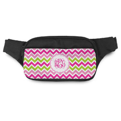 Pink & Green Chevron Fanny Pack (Personalized)