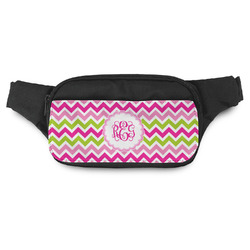 Pink & Green Chevron Fanny Pack - Modern Style (Personalized)