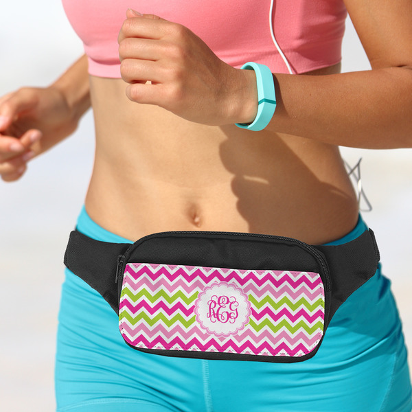 Pink & Green Chevron Fanny Packs - LIFESTYLE