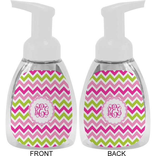 Pink & Green Chevron Foam Soap Bottle Approval - White
