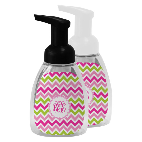 Pink & Green Chevron Foam Soap Bottles - Main