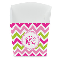 Pink & Green Chevron French Fry Favor Boxes (Personalized)