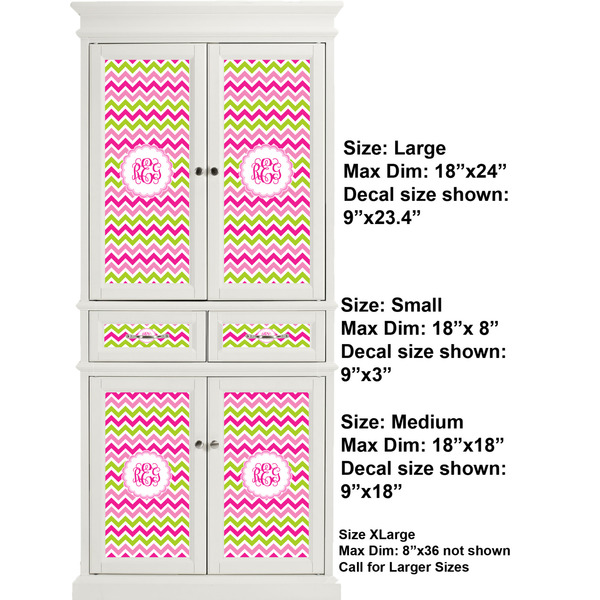 Pink & Green Chevron Full Cabinet (Show Sizes)