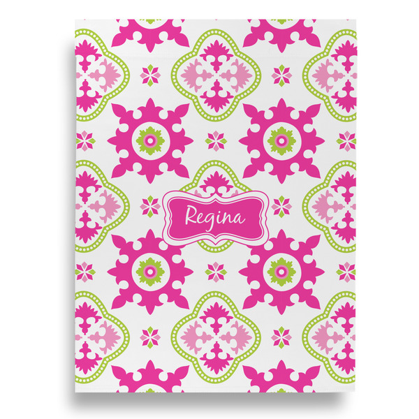 Pink & Green Chevron Garden Flags - Large - Double Sided - BACK