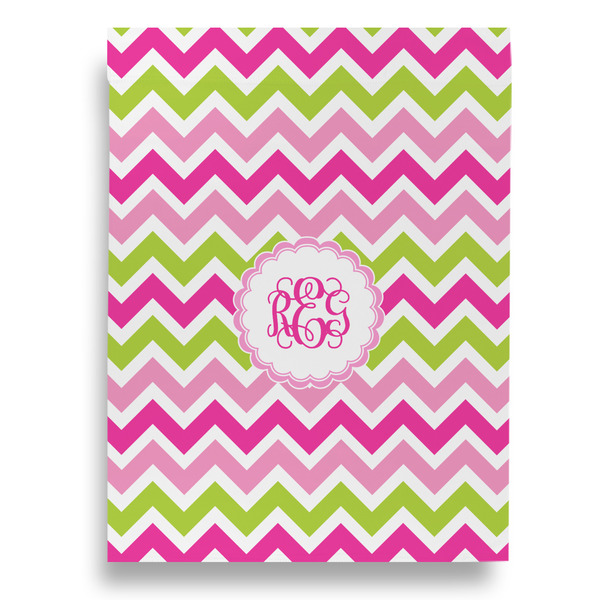 Pink & Green Chevron House Flags - Double Sided - FRONT