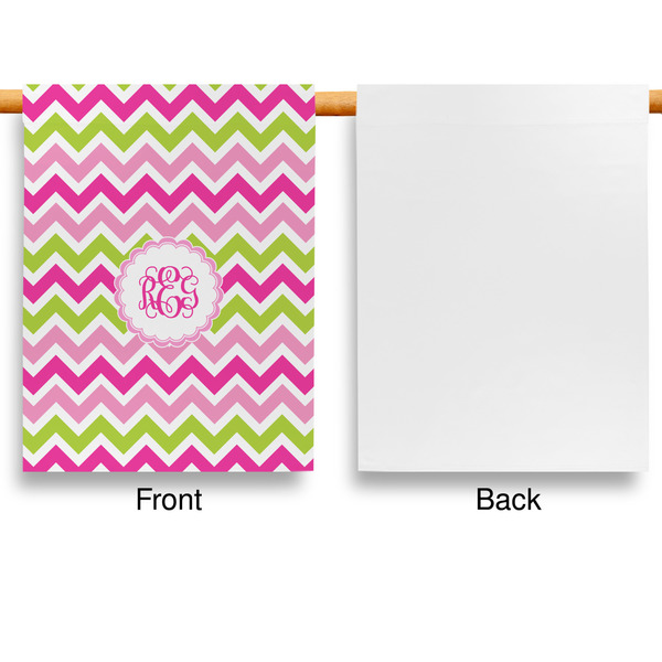 Pink & Green Chevron Garden Flags - Large - Single Sided - APPROVAL
