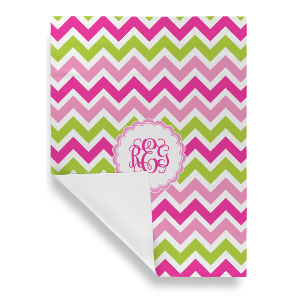 Pink & Green Chevron Garden Flags - Large - Single Sided - FRONT FOLDED