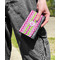 Pink & Green Chevron Genuine Leather Womens Wallet - In Context