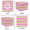 Pink & Green Chevron Gift Boxes with Lid - Canvas Wrapped - Large - Approval