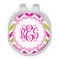 Pink & Green Chevron Golf Ball Marker - Hat Clip - Silver