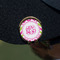 Pink & Green Chevron Golf Ball Marker Hat Clip - Gold - On Hat