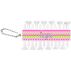 Pink & Green Chevron Golf Tees & Ball Markers Set (Personalized)
