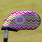 Pink & Green Chevron Golf Club Cover - Front