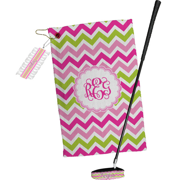 Pink & Green Chevron Golf Gift Kit (Full Print)
