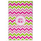Pink & Green Chevron Golf Towel - Poly-Cotton Blend - Large w/ Monograms