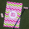 Pink & Green Chevron Golf Towel Gift Set (Personalized)