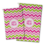 Pink & Green Chevron Golf Towel - Poly-Cotton Blend w/ Monograms