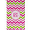 Pink & Green Chevron Golf Towel (Personalized) - APPROVAL (Small Full Print)