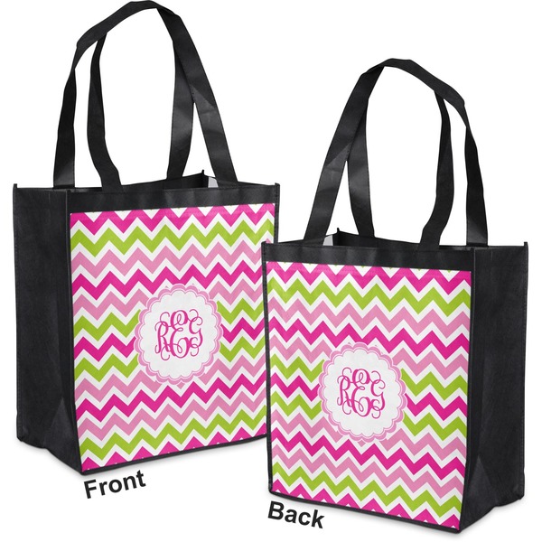 Pink & Green Chevron Grocery Bag - Apvl