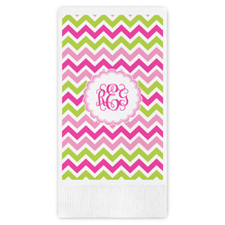 Pink & Green Chevron Guest Paper Towels - Full Color (Personalized)