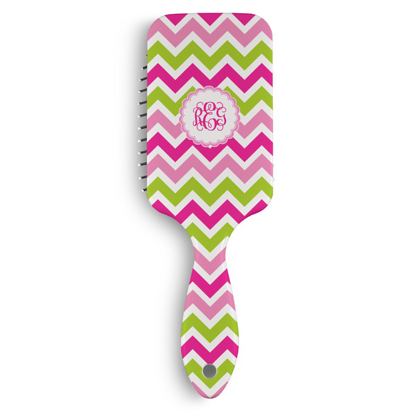 Custom Pink & Green Chevron Hair Brushes (Personalized)