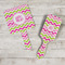 Pink & Green Chevron Hand Mirrors - In Context