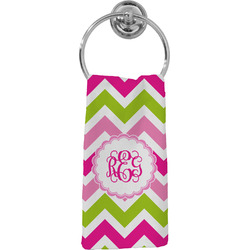 Pink & Green Chevron Hand Towel - Full Print (Personalized)