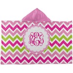 Pink & Green Chevron Kids Hooded Towel (Personalized)