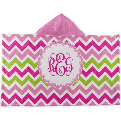 Pink & Green Chevron Kids Hooded Towel (Personalized)