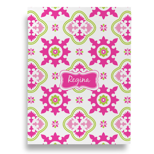 Pink & Green Chevron House Flags - Double Sided - BACK
