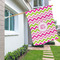 Pink & Green Chevron House Flags - Double Sided - LIFESTYLE