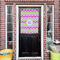 Pink & Green Chevron House Flags - Double Sided - (Over the door) LIFESTYLE