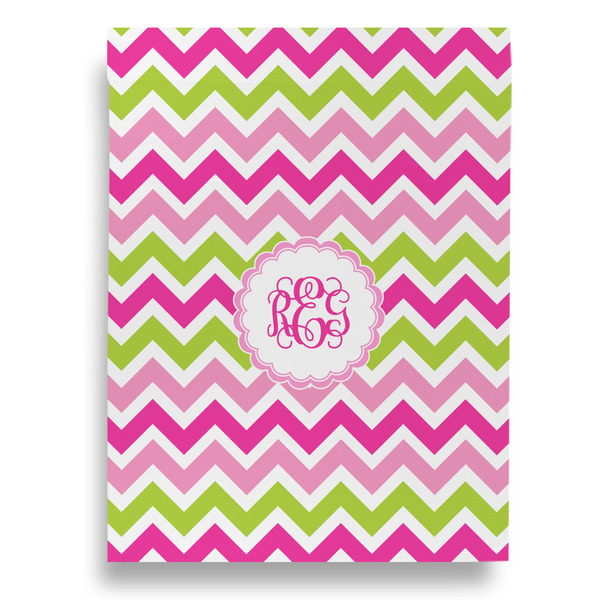 Pink & Green Chevron House Flags - Single Sided - FRONT