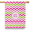 Pink & Green Chevron 28" House Flag (Personalized)