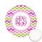 Pink & Green Chevron Printed Cookie Topper - 2.15" (Personalized)
