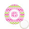 Pink & Green Chevron Printed Cookie Topper - 1.25" (Personalized)