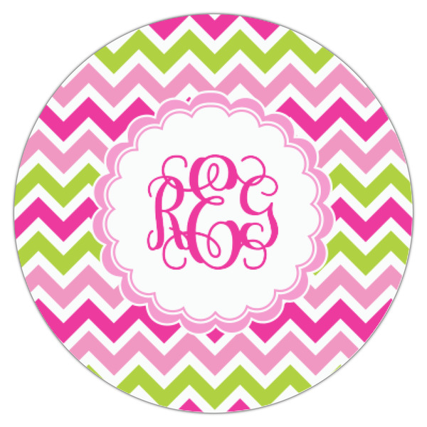Pink & Green Chevron Icing Circle - XSmall - Single
