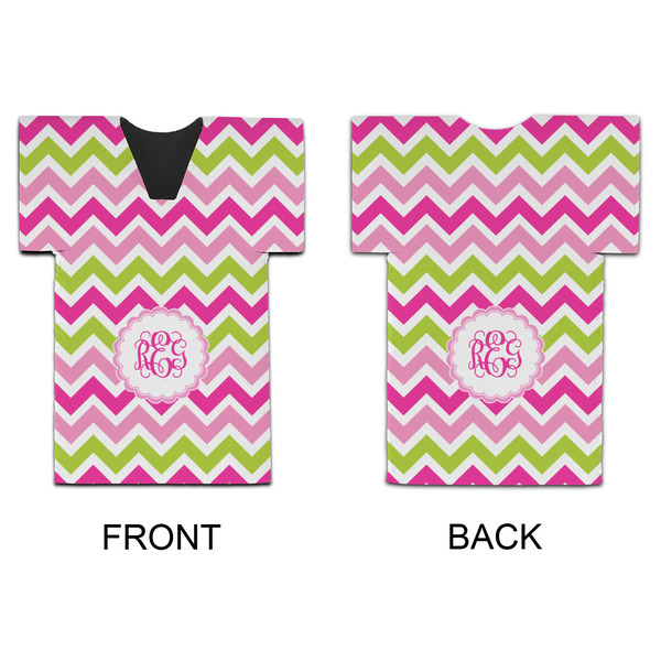 Pink & Green Chevron Jersey Bottle Cooler - APPROVAL