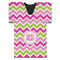Pink & Green Chevron Jersey Bottle Cooler (Personalized)