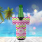 Pink & Green Chevron Jersey Bottle Cooler - LIFESTYLE