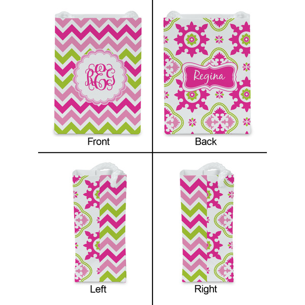 Pink & Green Chevron Jewelry Gift Bag - Matte - Approval