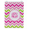 Pink & Green Chevron Jewelry Gift Bag - Matte - Front