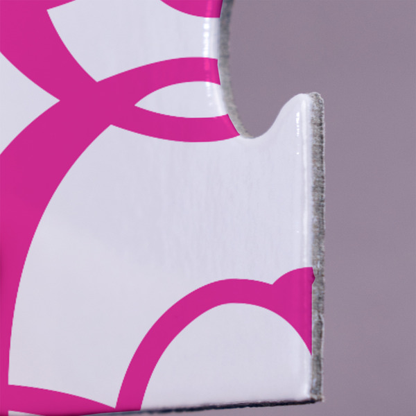 Pink & Green Chevron Jigsaw Puzzle 30 Piece  - Close Up