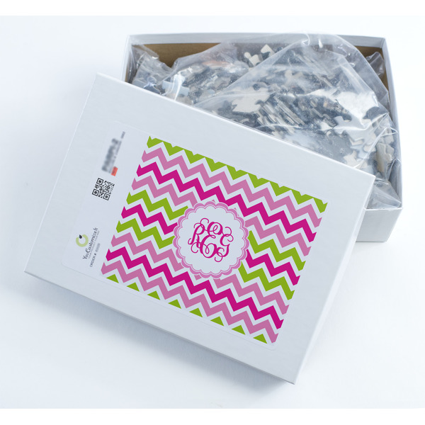 Pink & Green Chevron Jigsaw Puzzle 500 Piece - Box